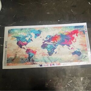 Colorfull world map finished diamond painting